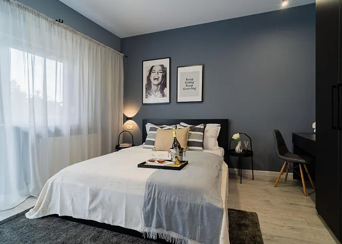 Chic Black & White 2br Retreat On Dambovitei شقة