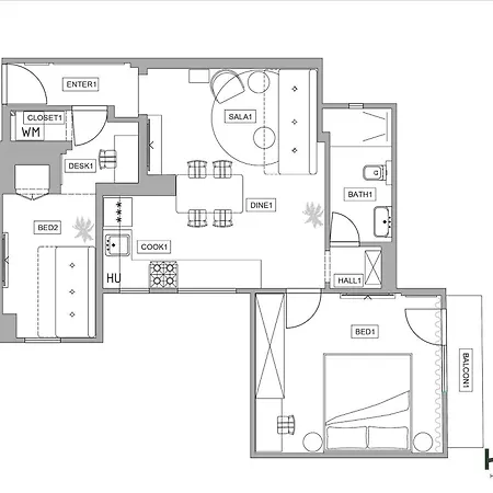 Chic Black & White 2br Retreat On Dambovitei Apartmán